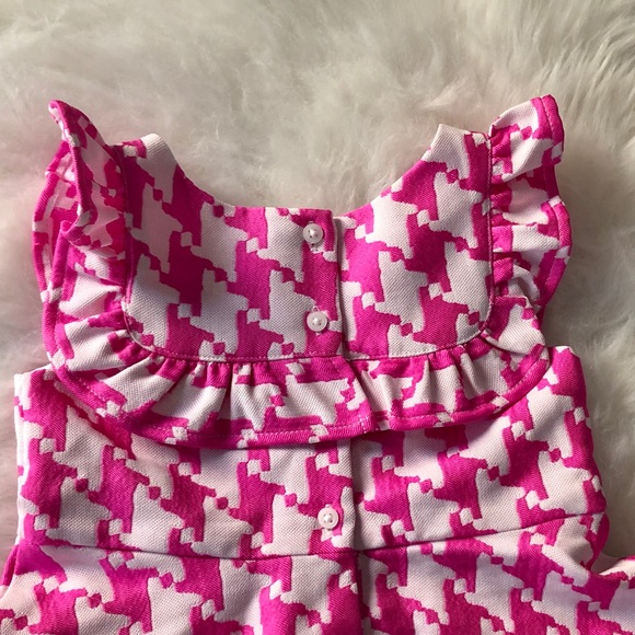 Janie & Jack 🌸 Girls Pink Houndstooth Dress - Picture 6 of 12